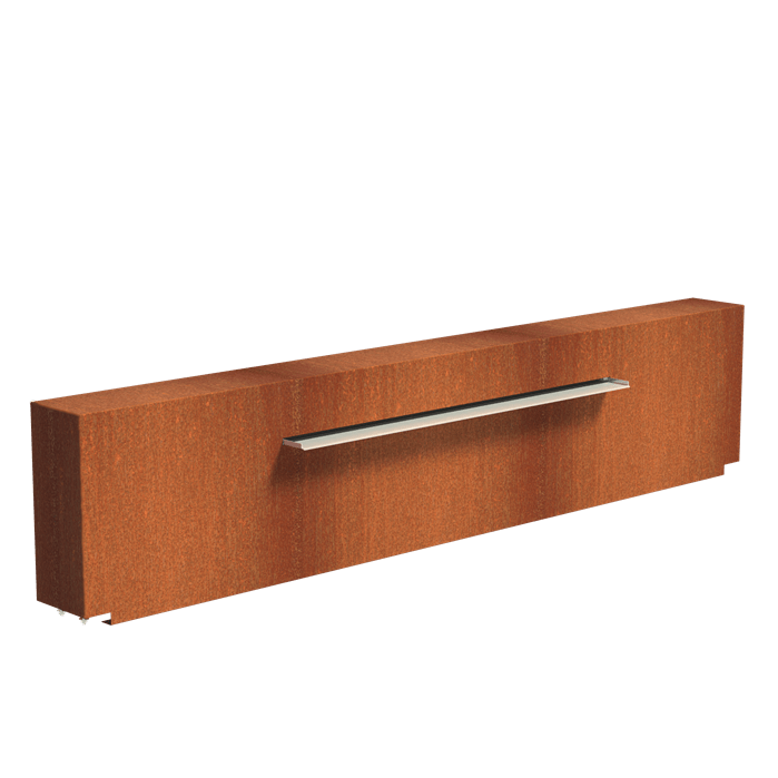 Foudebassin.com Bassins préformés Bassin + Lame d'eau (300x25x60CM) 150CM avec pompe Bassin en acier corten 300 x 100 x 60CM VC6+VCM1.1.1500