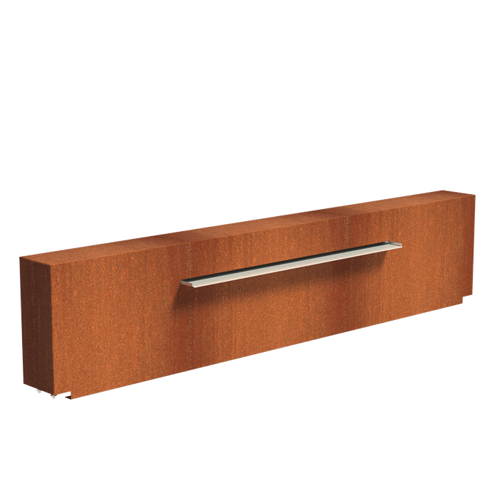 Foudebassin.com Bassins préformés Bassin + Lame d'eau (300x25x60CM) 150CM avec pompe Bassin en acier corten 300 x 150 x 40CM VC5.1+VCM1.1.1500