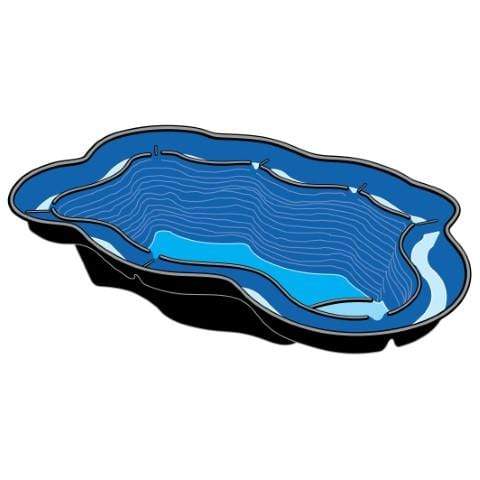 FOUDEBASSIN.COM UBBINK IRIS SIII - bassin préformé - HDPE, surface 2,21 m², profondeur max 50 cm, volume d'eau 530 l - H50 x 205 x 130 cm 8711465310178 1311017