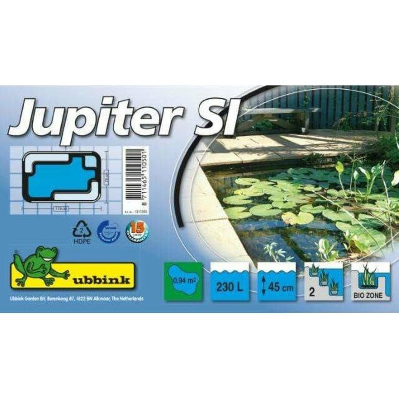 FOUDEBASSIN.COM UBBINK JUPITER - bassin préformé - HDPE, surface 0,94 m², profondeur max 45 cm, volume d'eau 230 l - H45 x 119 x 79 cm 8711465110501 1311050