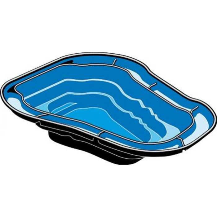 FOUDEBASSIN.COM UBBINK OCEAN II - bassin préformé - HDPE, surface 4,97 m², profondeur max 80 cm, volume d'eau 2000 l - H80 x 265 x 225 cm 8711465110402 1311040