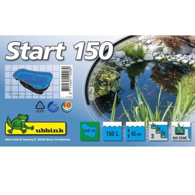 FOUDEBASSIN.COM UBBINK START 150 - bassin préformé - HDPE, surface 0,81 m², profondeur max 42 cm, volume d'eau 150 l - H42 x 119 x 79 cm 8711465110280 1311028