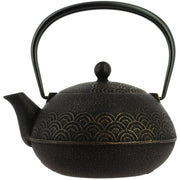 FOUDEBASSIN.COM Tetera Iwachu Seigaiha negra dorada 900 ml