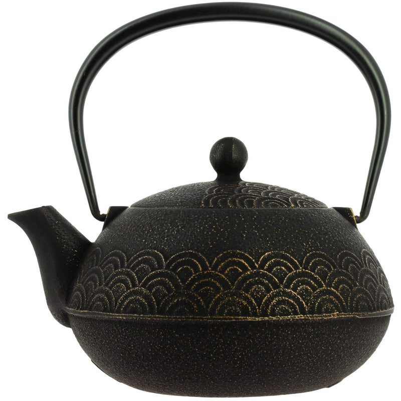 FOUDEBASSIN.COM Tetera Iwachu Seigaiha negra dorada 900 ml