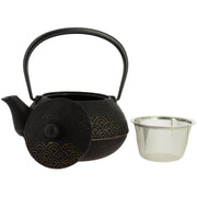 FOUDEBASSIN.COM Tetera Iwachu Seigaiha negra dorada 900 ml