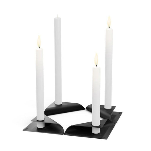 Hofats Noir SQUARE CANDLE Ensemble de Bougeoirs (4Pcs)