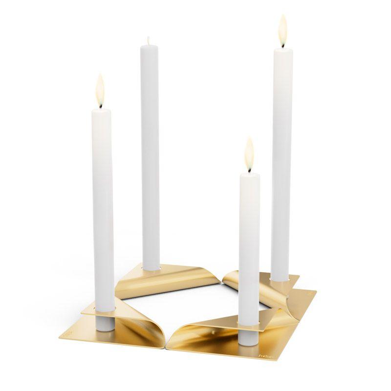 Hofats Or SQUARE CANDLE Ensemble de Bougeoirs (4Pcs)