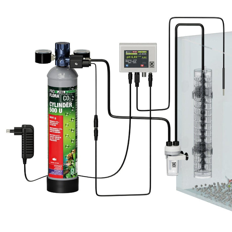JBL JBL PROFLORA CO2 PROFESSIONAL SET U Système de fertilisation au CO2 professionnel, avec pilotage automatique du CO2 et du pH et avec bouteille à usage unique. 4014162646323 6463200