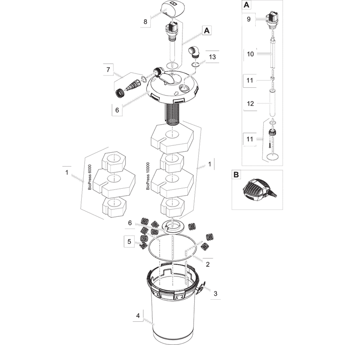 Oase Living Water Pièces détachées pour BioPress Set 6000