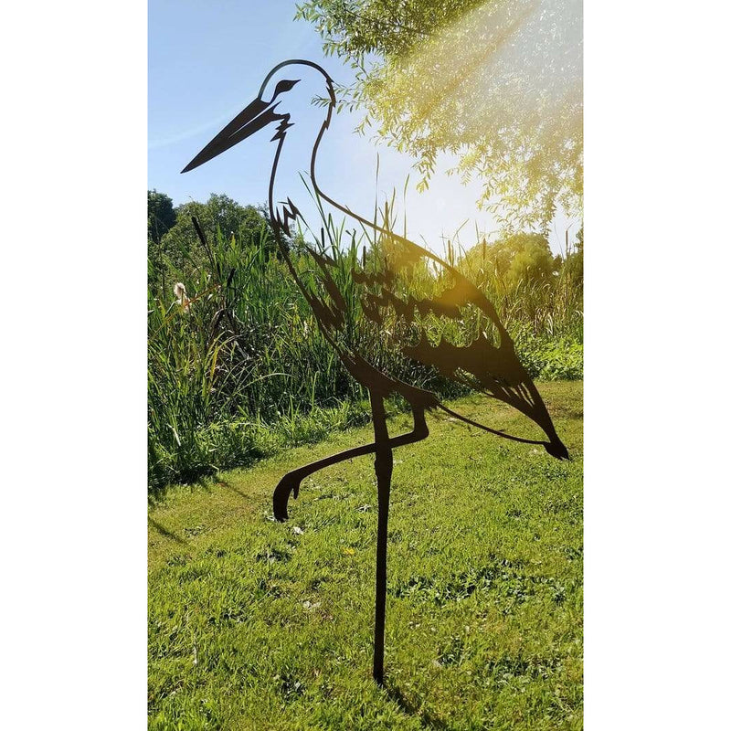 Ombre Sauvage Décoration Cigogne - Silhouette en acier corten CIGOGNEOMBRE