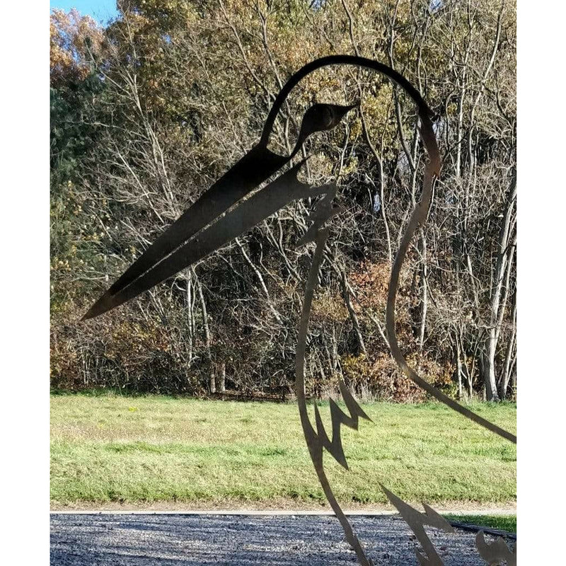 Ombre Sauvage Décoration Cigogne - Silhouette en acier corten CIGOGNEOMBRE