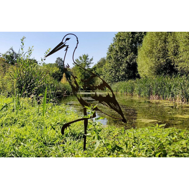Ombre Sauvage Décoration Cigogne - Silhouette en acier corten CIGOGNEOMBRE