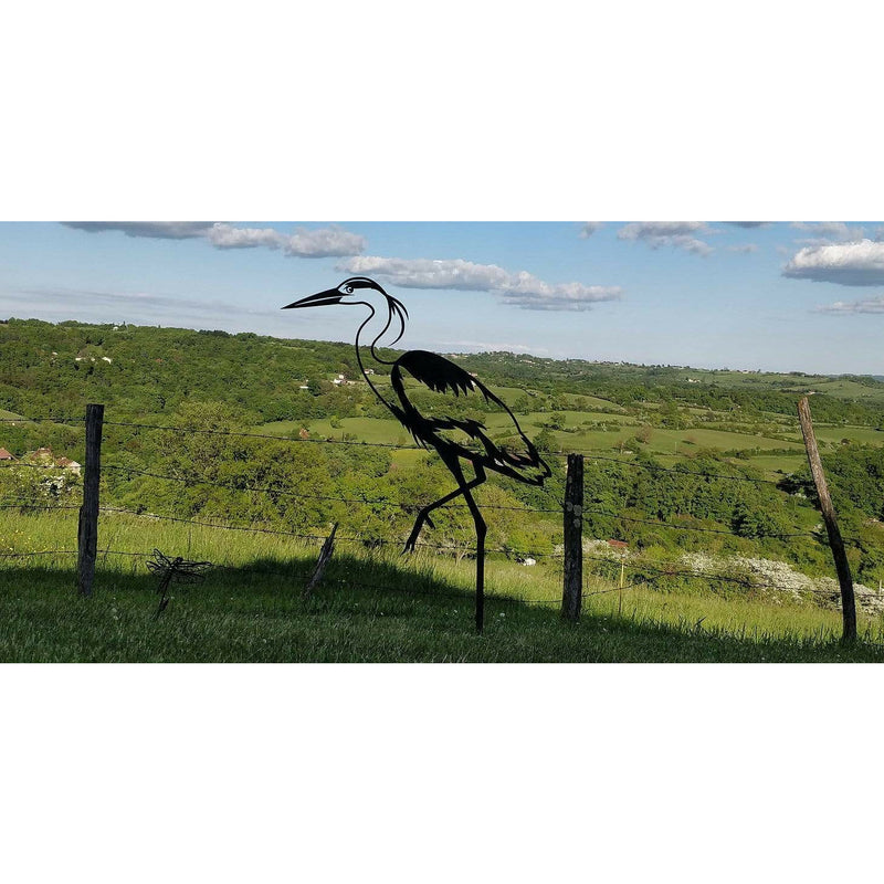 Ombre Sauvage Décoration Héron - Silhouette en acier corten HERONOMBRE