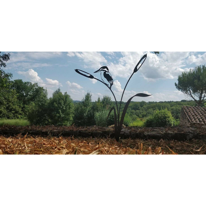 Ombre Sauvage Décoration Martin Pêcheur - Silhouette en acier corten MARTINPECHEUROMBRE