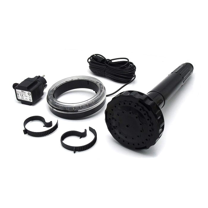 PONDSHOPI UBBINK LED JET VULCANO 1" - jet d'eau avec éclairage blanc - pompe 3000/10000l/h, téléscope 28/48cm, transfo 230VAC/12V - Lumen 180, EEK A+, 3w 8711465502016 1350201