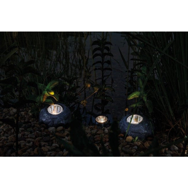 Pontec Eclairages pour étang PondoStar LED Rocklight Set 3- Spots en petits rochers pour petit bassin - Pontec 4010052369723 87585
