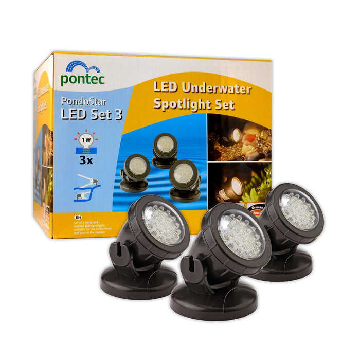Pontec Eclairages pour étang PondoStar LED Set 3 - Spots performants pour un petit bassin - Pontec 4010052575209 57520