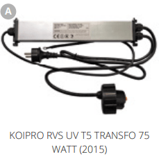 Superfish A'. KOIPRO RVS UV T5 TRANSFO 75 WATT (2015) Pièces détachées pour Koi Pro UVC 75W 06010249