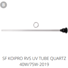 Superfish B. SF KOIPRO RVS UV TUBE QUARTZ 40W/75W-2019 Pièces détachées pour Koi Pro UVC 40W 06010310