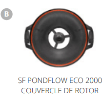 Superfish B. SF PONDFLOW ECO 2000 COUVERCLE DE ROTOR Pièces détachées pour Pond Flow Eco 2000 07060330