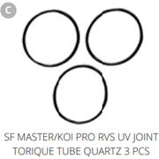 Superfish C. SF MASTER/KOI PRO RVS UV JOINT TORIQUE TUBE QUARTZ 3 PCS Pièces détachées pour Koi Pro UVC 40W 06010185