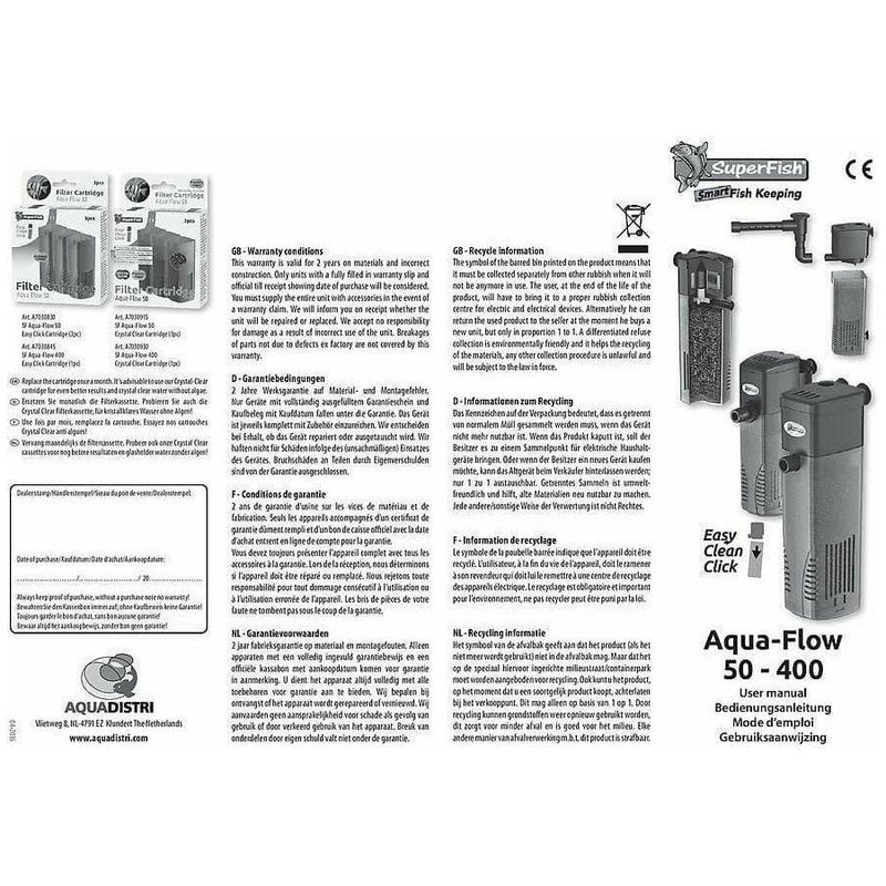 Superfish Filtre interne Superfish Sf aqua-flow 50 - 100L/H 8715897041747 A7030800