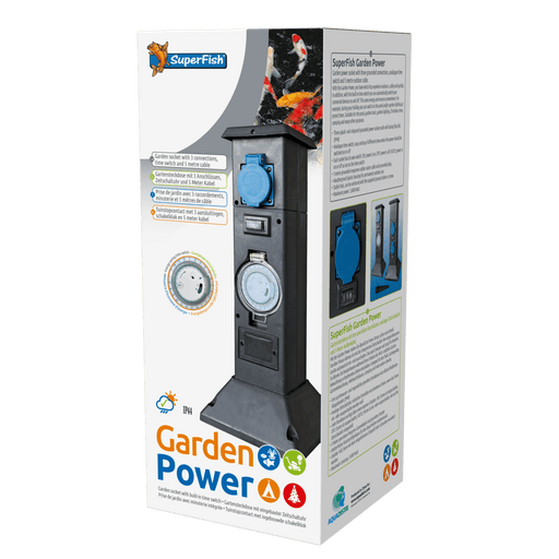 Superfish Gestion électrique Garden Power - 3 prises normales avec programmateur intégré - Multiprise de bassin et jardin - Superfish 8715897225192 06070007