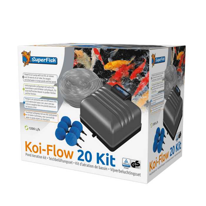 Superfish Pompes à air Koi-Flow 20 Set - Kit complet pour bassin de 0 à 20m³  - Superfish 8715897158797 07010430