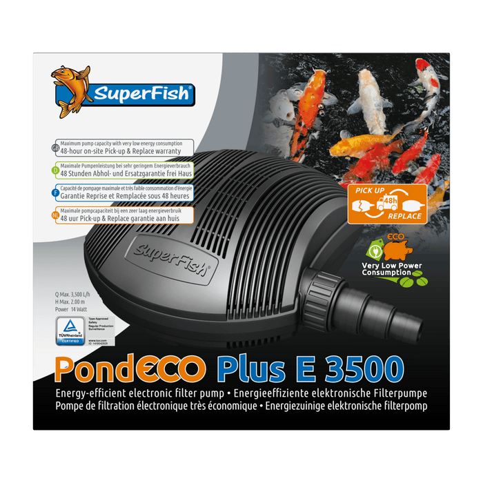 Superfish Pompes pour filtres et ruisseaux PondEco Plus E 3500 - Pompe pour étang - Superfish - 14W 07070179