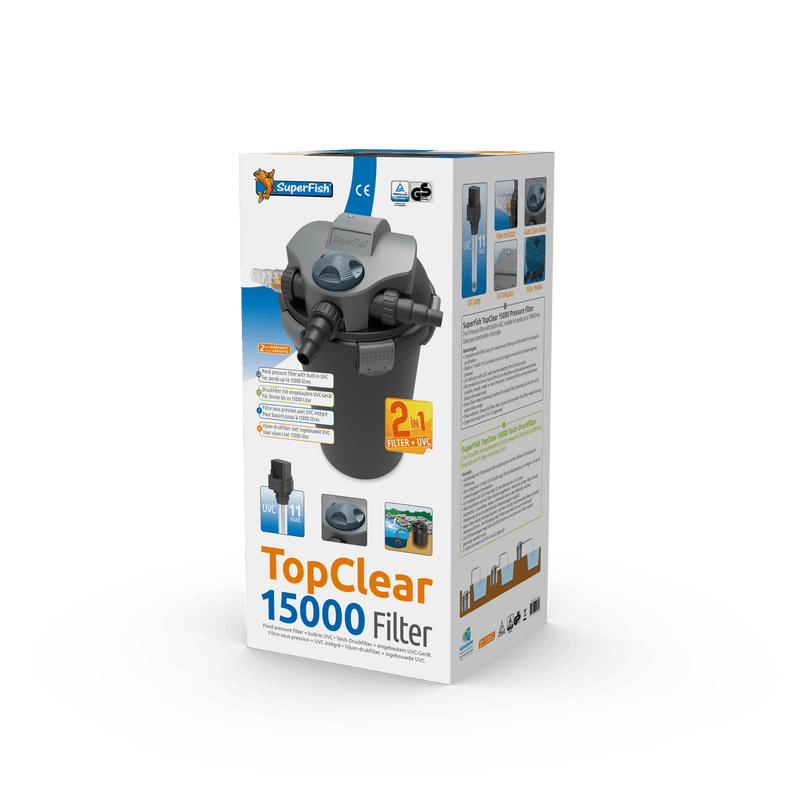 Superfish Filtres pour étang TopClear 15000 avec UV 9W - Filtre sous pression seul - Superfish 8715897195358 06020140