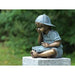 Thermobrass Bronzes de jardin Enfant avec casquette lisant - 29 x 24 x 25CM - Statue en bronze AN0143BR-V