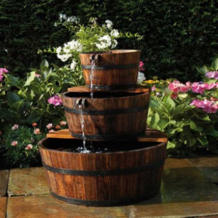 Fontaine décorative à deux vasques ton blanc avec pompe Hairie Grandon - Ø  76 x H 98 cm : Fontaines HAIRIE GRANDON jardin - botanic®