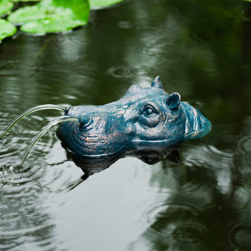 Ubbink Gargouilles Fontaine Tête d’hippopotame - Gargouille flottante & Cracheur pour petit jeu d’eau (11 cm) 1386094