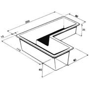Ubbink Bassins préformés Venus LT0 - Bassins à enterrer polyester 170/200 x 80/60CM - 650litres - Ubbink 8711465241120 1324112