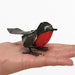 VIE Décoration Petite sculpture d'oiseau en métal recyclé VN-1201-ZIM-BIRD-RED-ROBIN