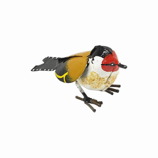 VIE Cadeaux Small Recycled Metal Bird Sculpture VN-1201-ZIM-BIRD-GOLD-FINCH