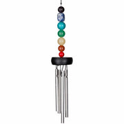 Woodstock Chimes Carillon à vent 7 Chakras Mini - 30 cm - 4 baguettes et 7 pierres